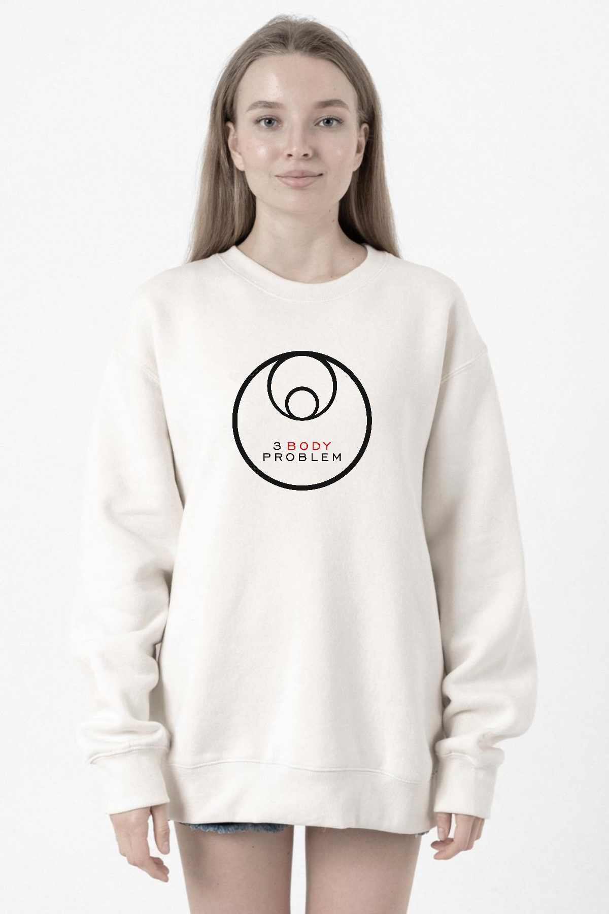 3 Body Problem Logo Beyaz Kadın 2ip Sweatshirt