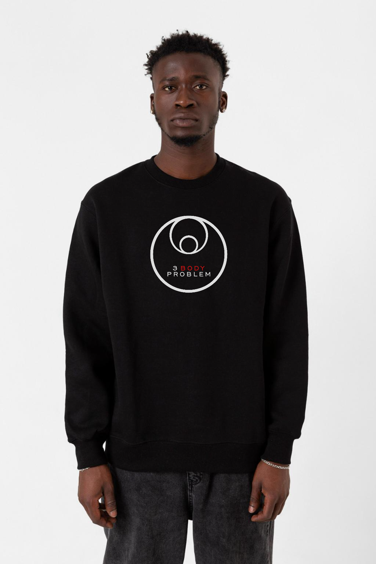 3 Body Problem Logo Siyah Erkek 2ip Sweatshirt