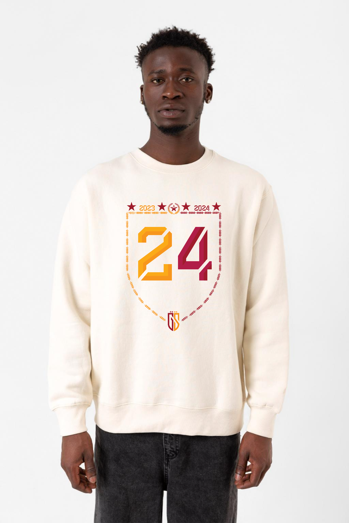 24 Şampiyonluk Ekru Erkek 2ip Sweatshirt