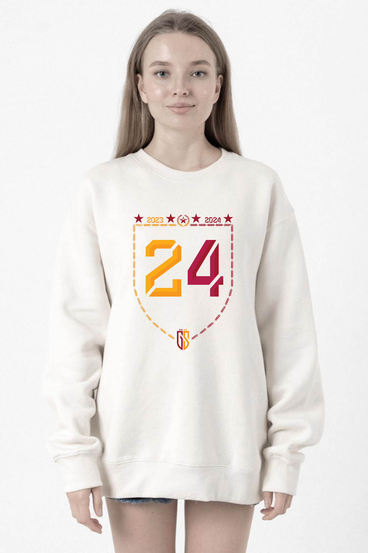 24 Şampiyonluk Beyaz Kadın 2ip Sweatshirt