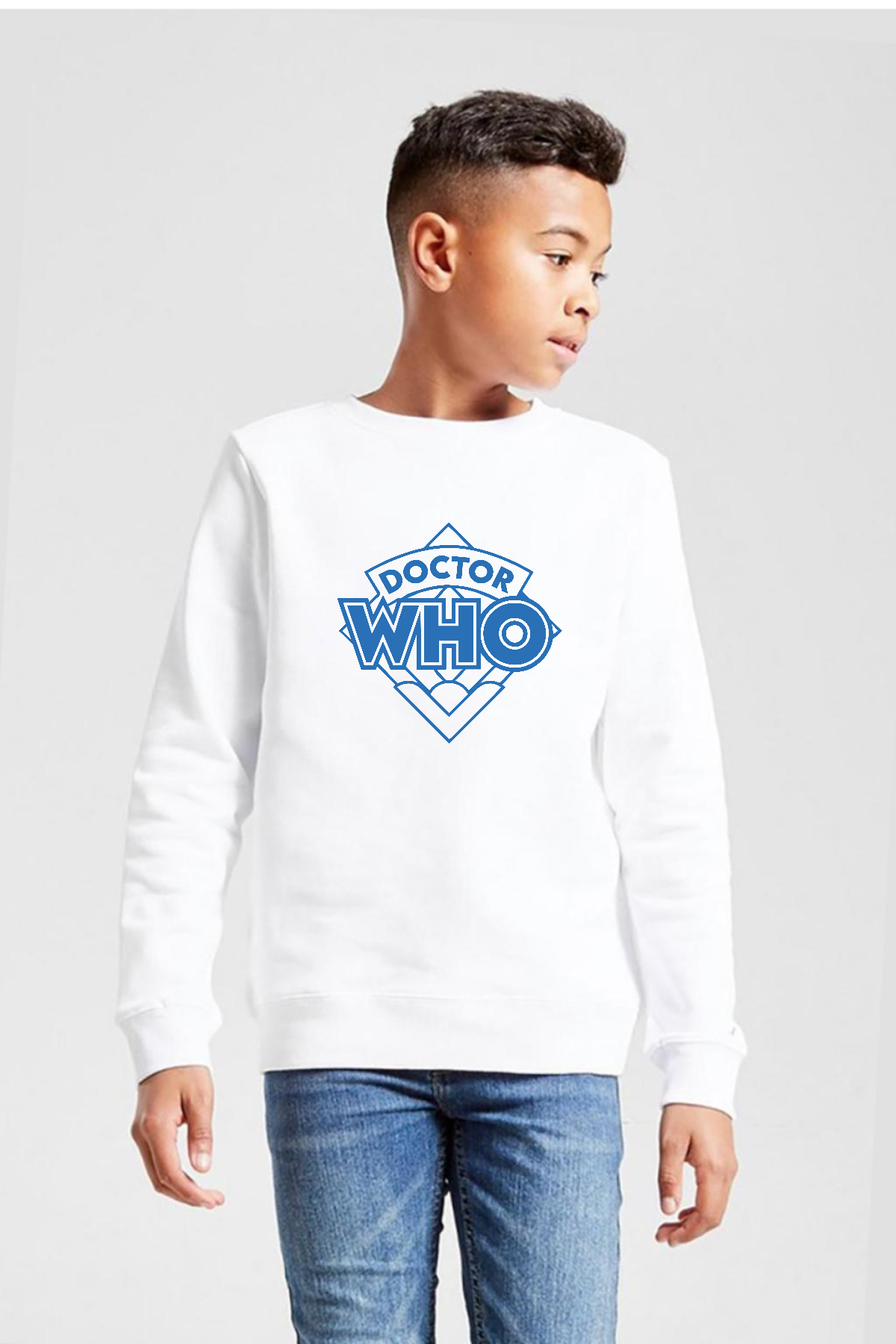 Doctor Who New Beyaz Çocuk 2ip Sweatshirt