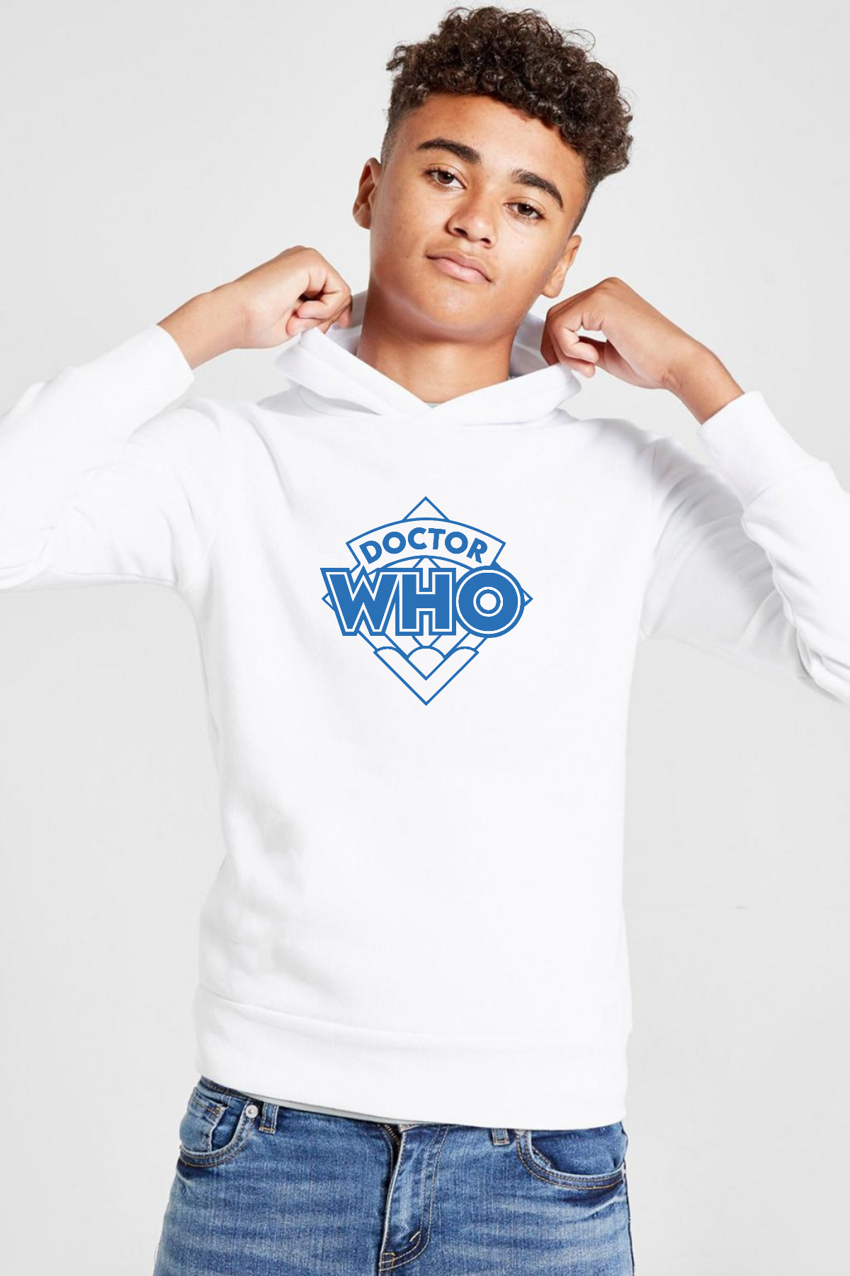 Doctor Who New Beyaz Çocuk 3ip Kapşonlu  Sweatshirt