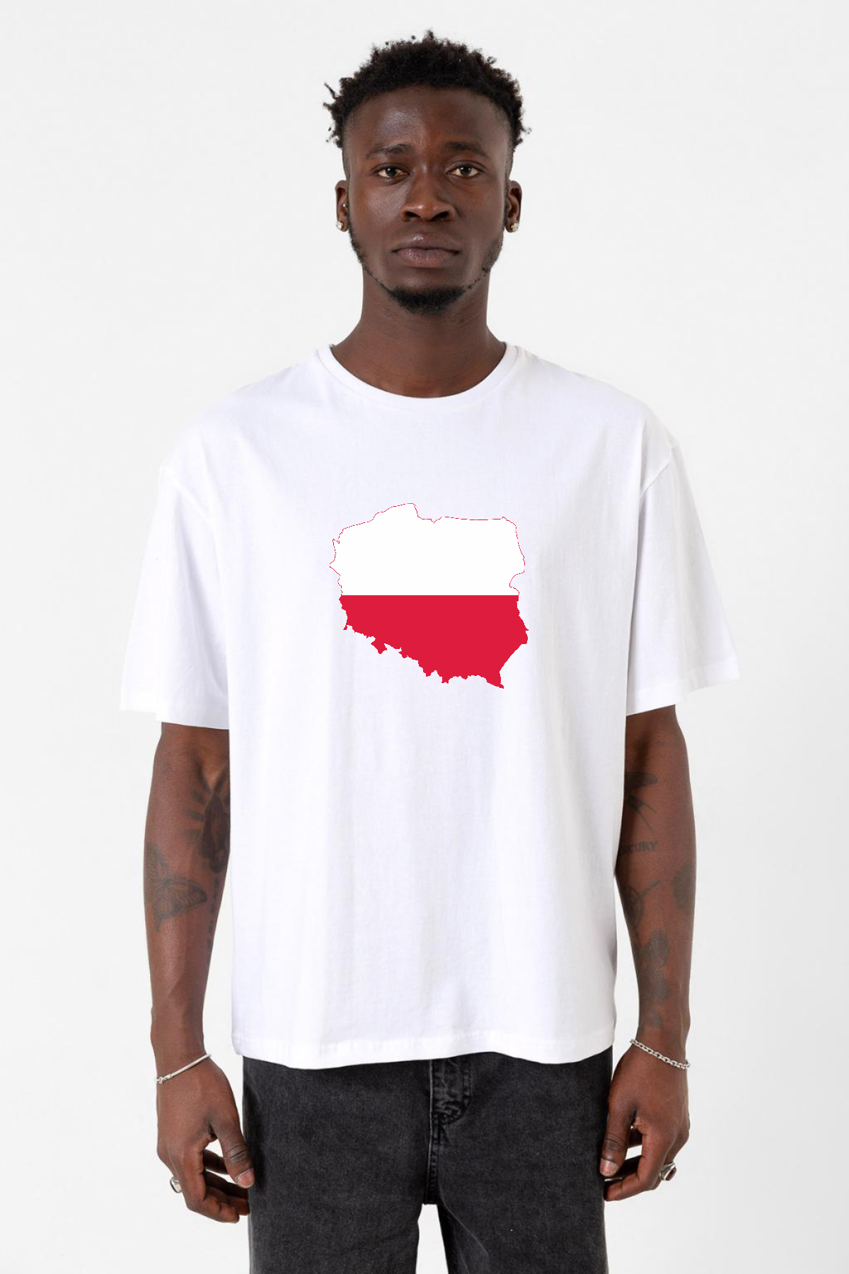 Euro 24 Poland Beyaz Erkek Oversize Tshirt