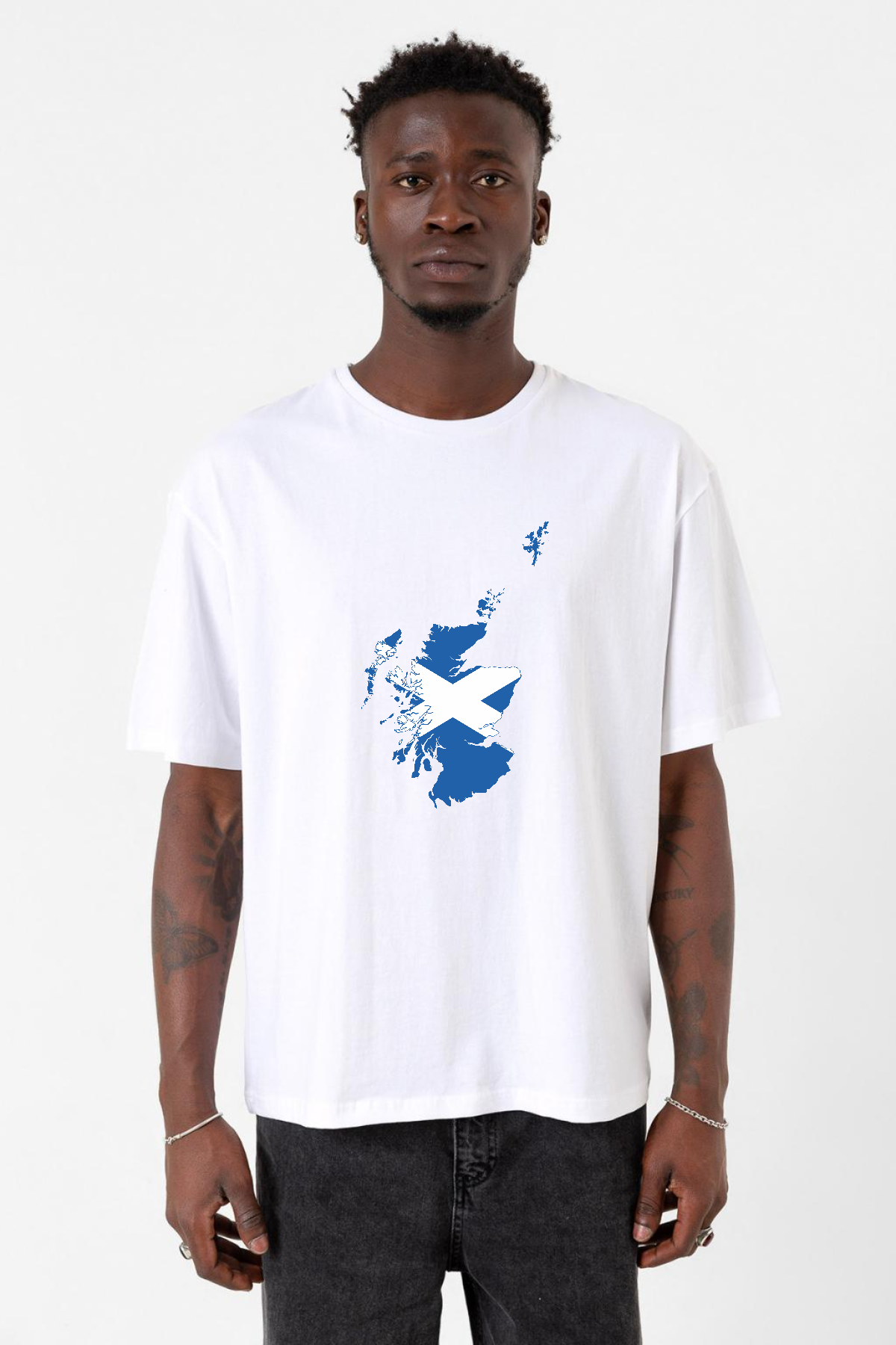 Euro 24 Scotland Beyaz Erkek Oversize Tshirt