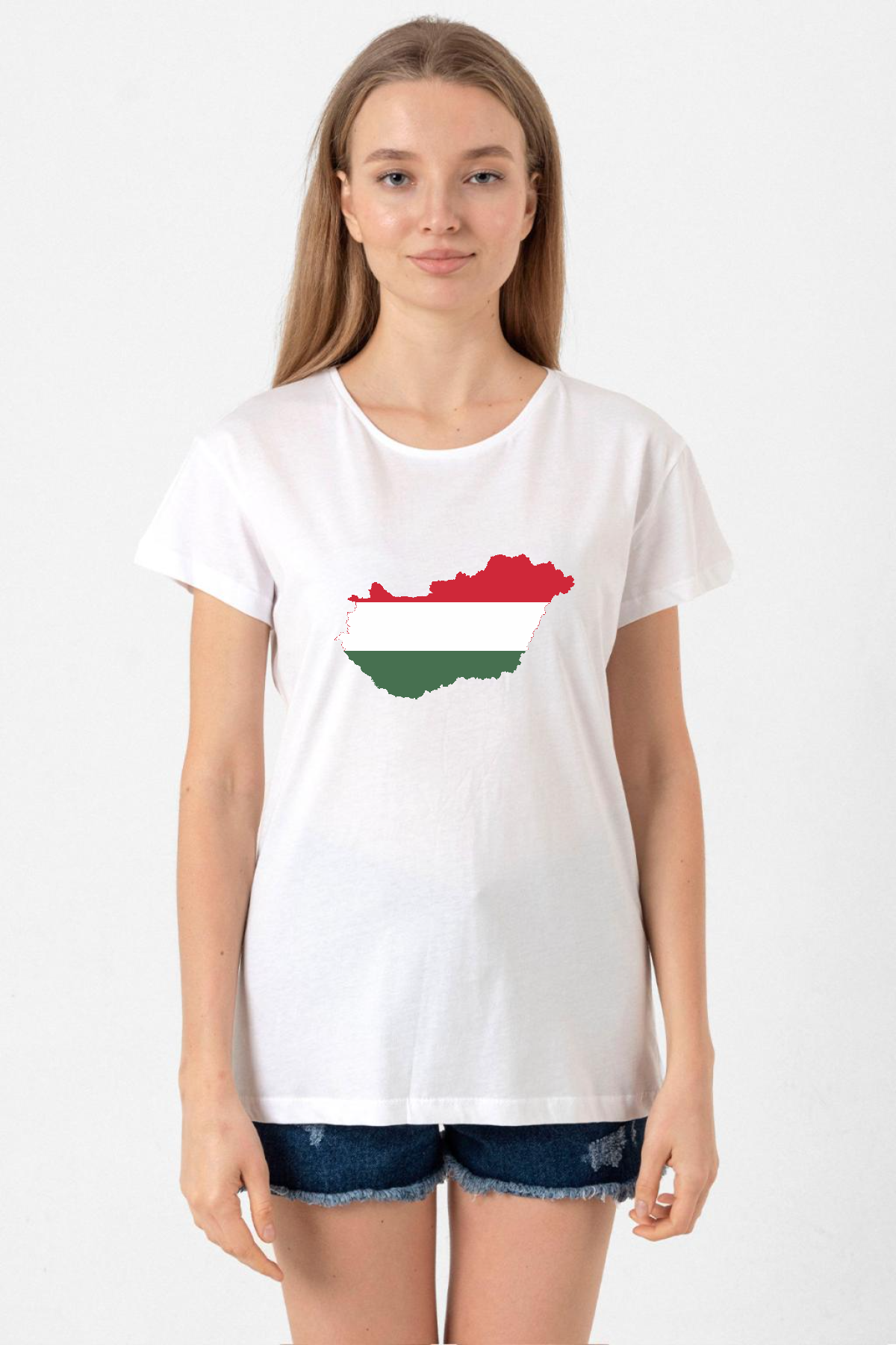 Euro 24 Hungary Beyaz Kadın Bisikletyaka Tshirt