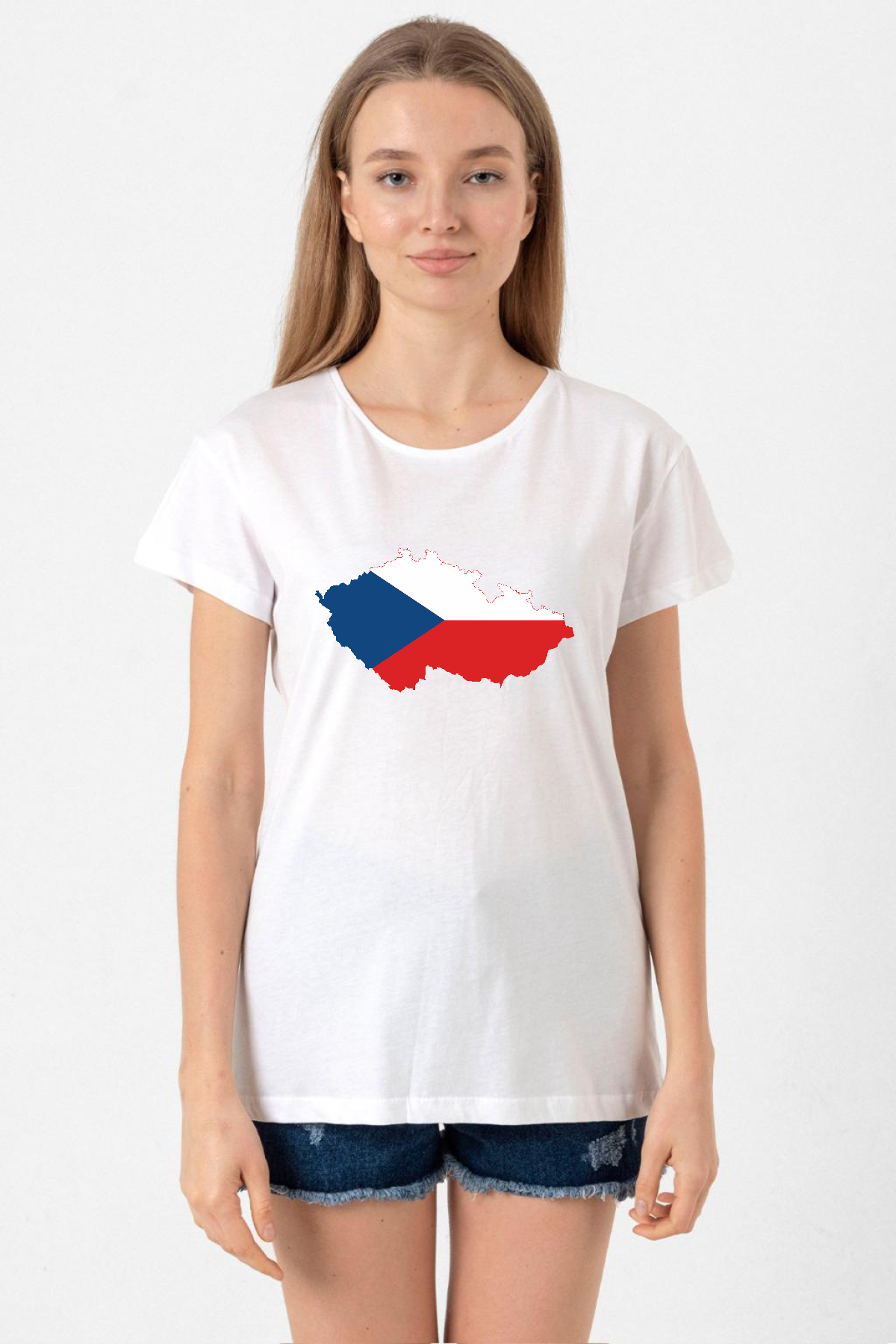 Euro 24 Czech Beyaz Kadın Bisikletyaka Tshirt