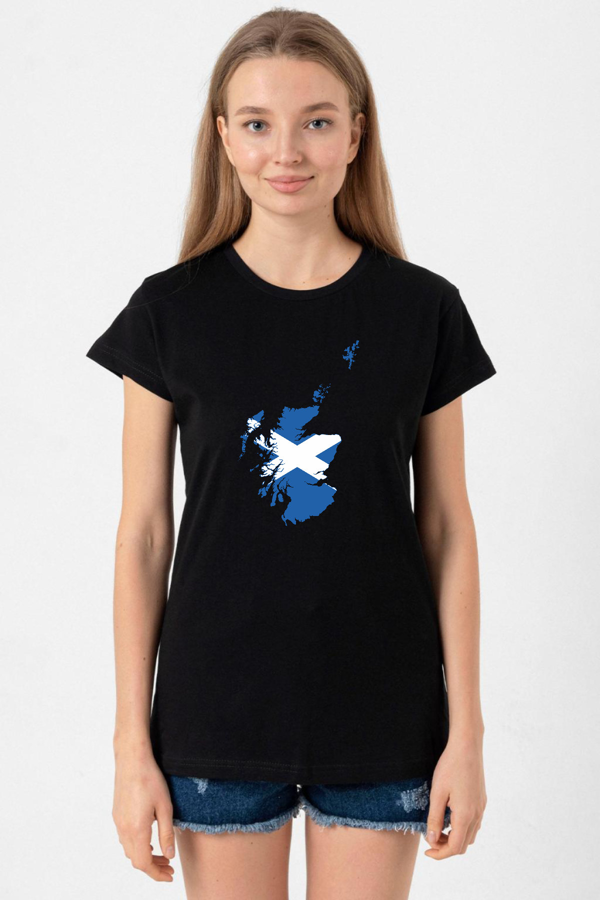 Euro 24 Scotland Siyah Kadın Tshirt