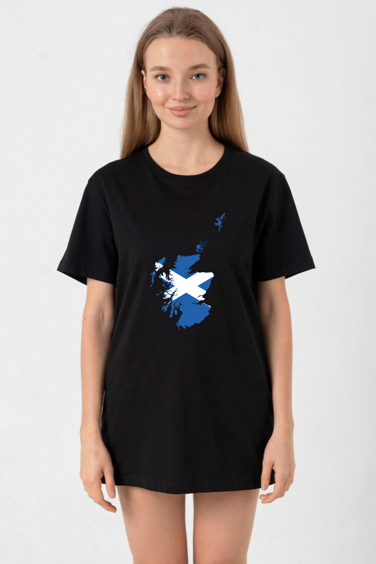 Euro 24 Scotland Siyah Kadın Oversize Tshirt