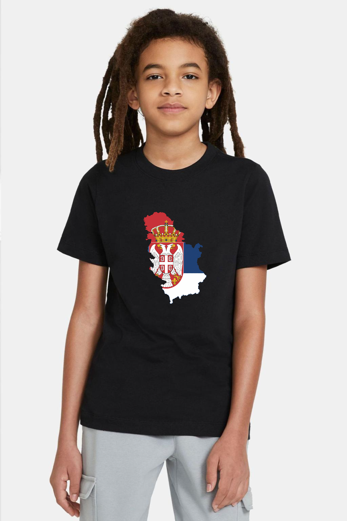 Euro 24 Serbia Siyah Çocuk Tshirt