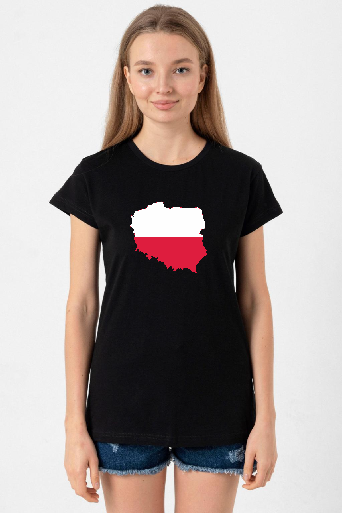 Euro 24 Poland Siyah Kadın Tshirt