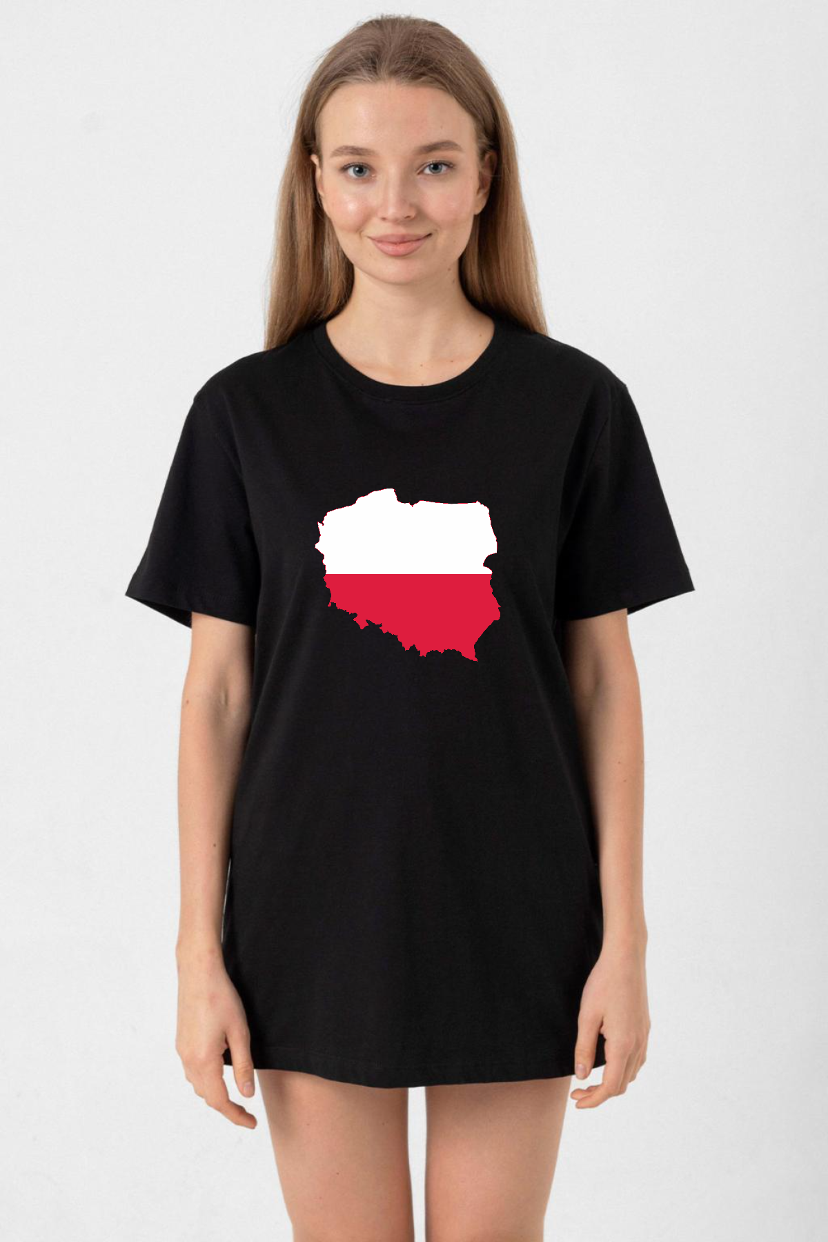 Euro 24 Poland Siyah Kadın Oversize Tshirt