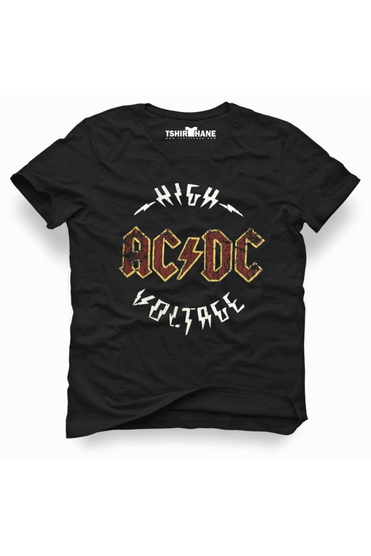 Acdc High Voltage Erkek Baskılı Siyah Tshirt