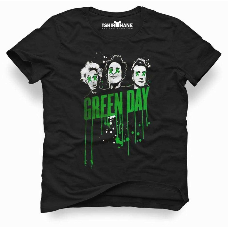 Tshirthane Green Day Rock Metal Müzik Baskılı Erkek Dar Kesim Slim Fit t-shirt