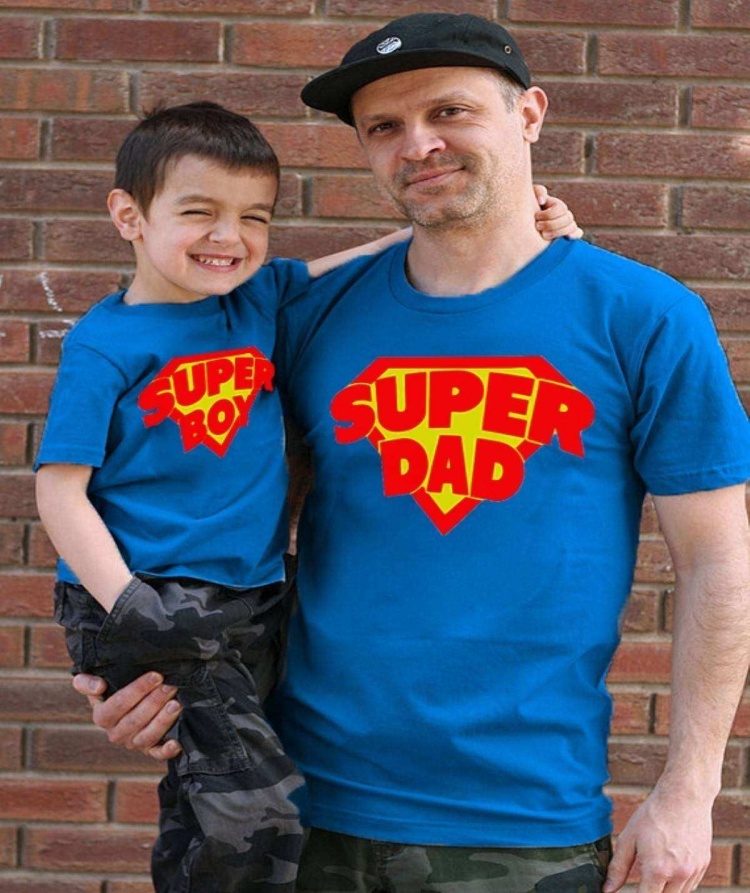 Super Dad Super Boy Baba Oğul Tişört (TEKLİ ÜRÜNDÜR KOMBİN YAPMAK İÇİN 2 ADET SEPETE EKLEYİNİZ)