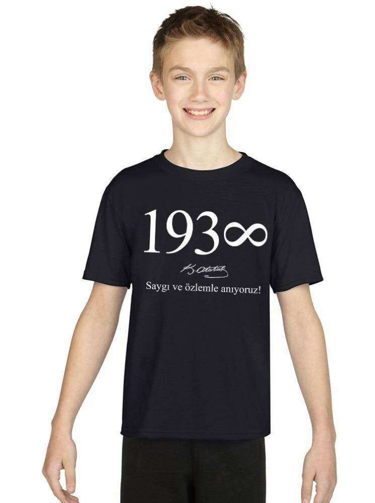 Tshirthane 1938 K.Atatürk Saygı ve Özlemle Anıyoruz Baskılı Çocuk Tshirt