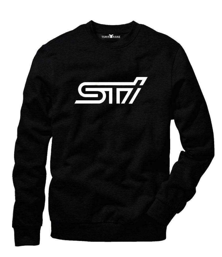 Tshirthane Subaru sti logo Sweatshirt Uzunkollu