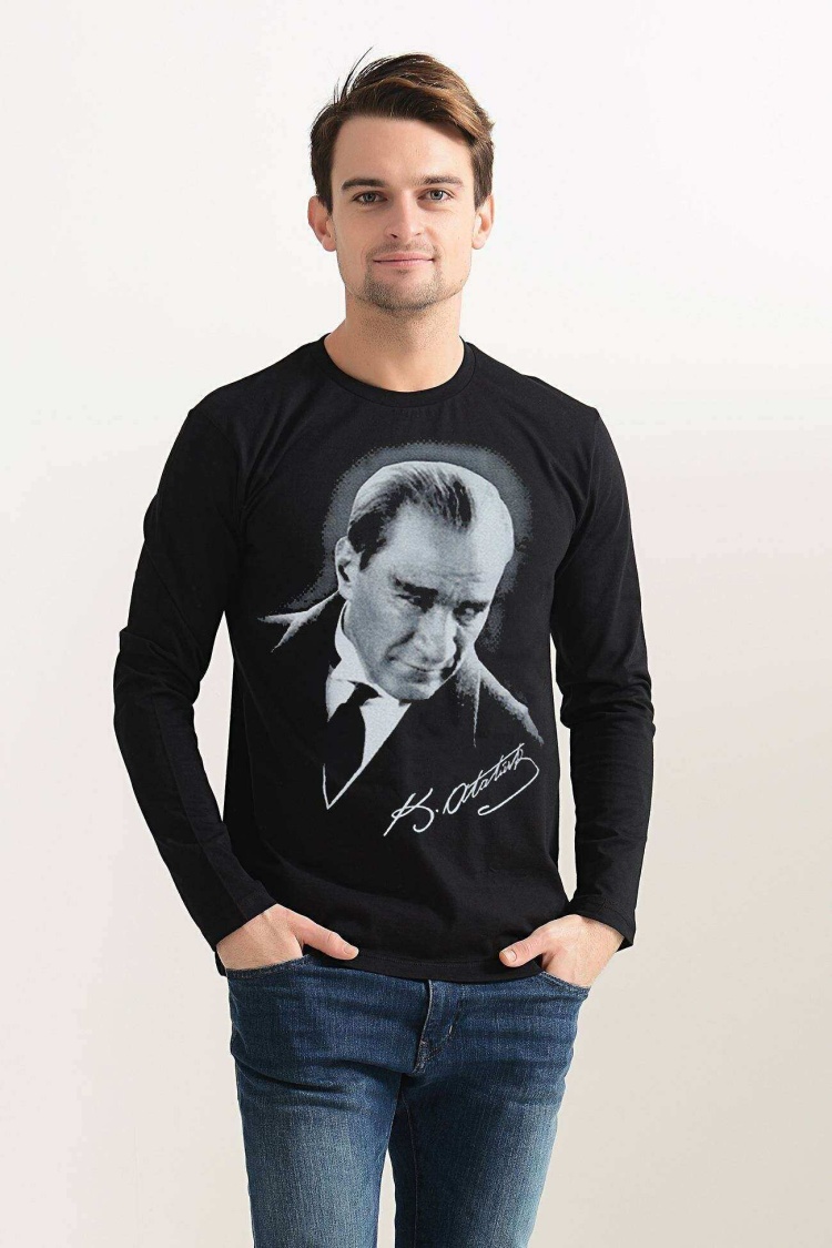 Tshirthane Atatürk Portre sweatshirt uzunkollu