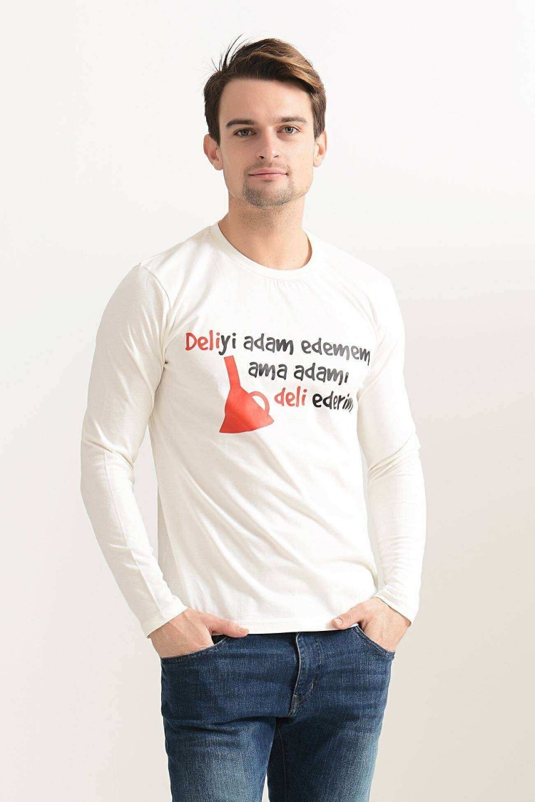 Tshirthane Deliyi Adam Edemem Uzunkol Erkek Tshirt