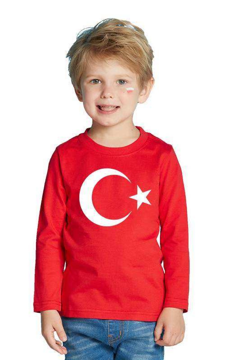 Tshirthane Bayrak Çocuk uzunkol Tshirt 23 Nisan Kıyafetleri