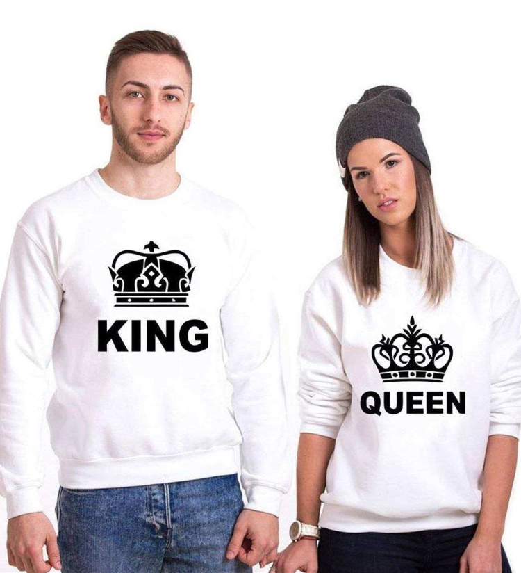 Tshirthane King Queen Sevgili Kombinleri Sweatshirt Kombini