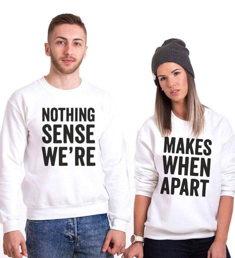 Tshirthane Nothing Sense Were  Sevgili Kombinleri Sweatshirt Kombini