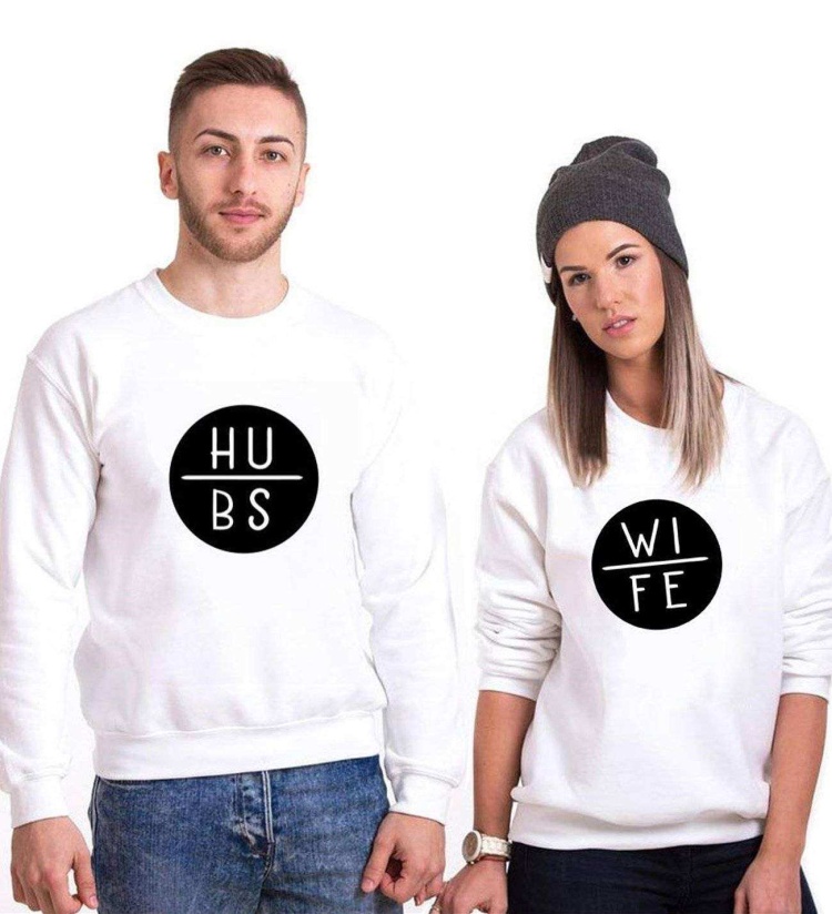 Tshirthane Wife Hubs  Sevgili Kombinleri Sweatshirt Kombini