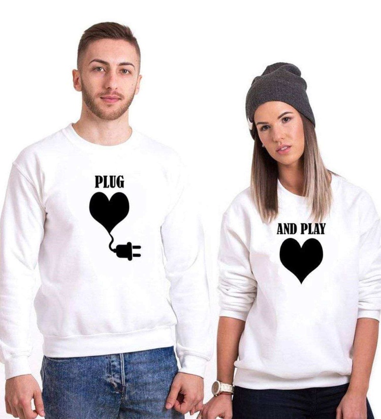 Tshirthane Plug And Play  Sevgili Kombinleri Sweatshirt Kombini