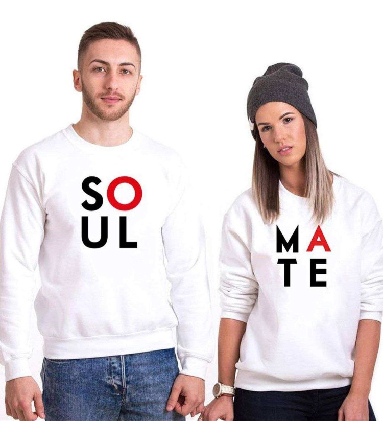 Tshirthane Soul Mate Sevgili Kombinleri Sweatshirt Kombini