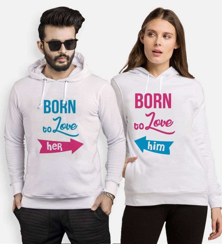 Tshirthane Born To Love  Sevgili Kombinleri Kapüşonlu Kombini