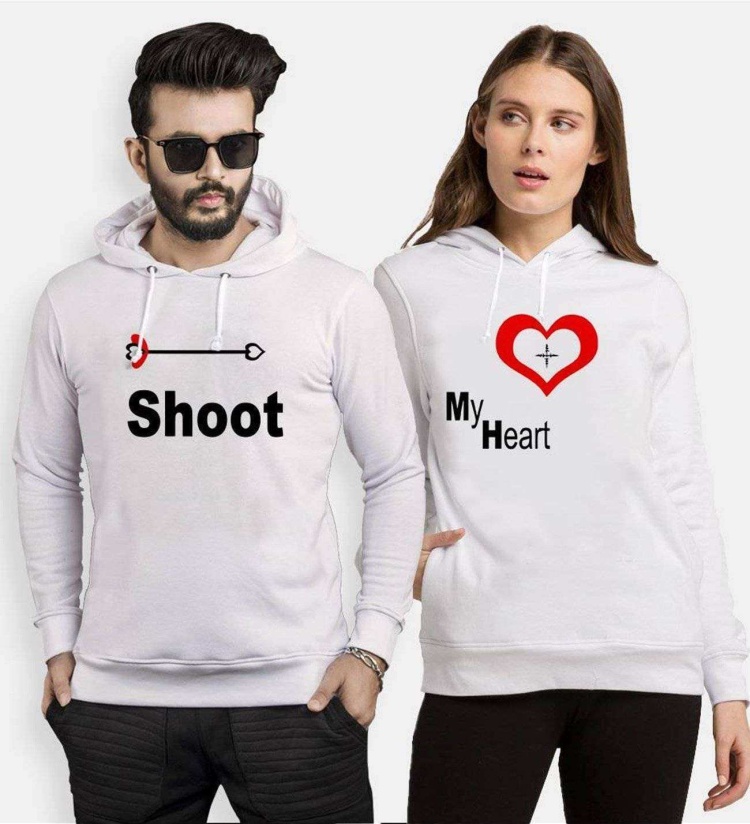 Tshirthane Shoot My Heart  Sevgili Kombinleri Kapüşonlu Kombini