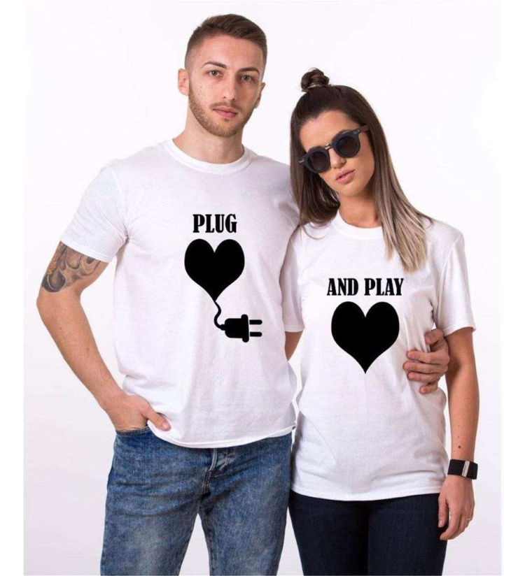 Tshirthane Plug And Play  Sevgili Kombinleri Tshirt Kombini