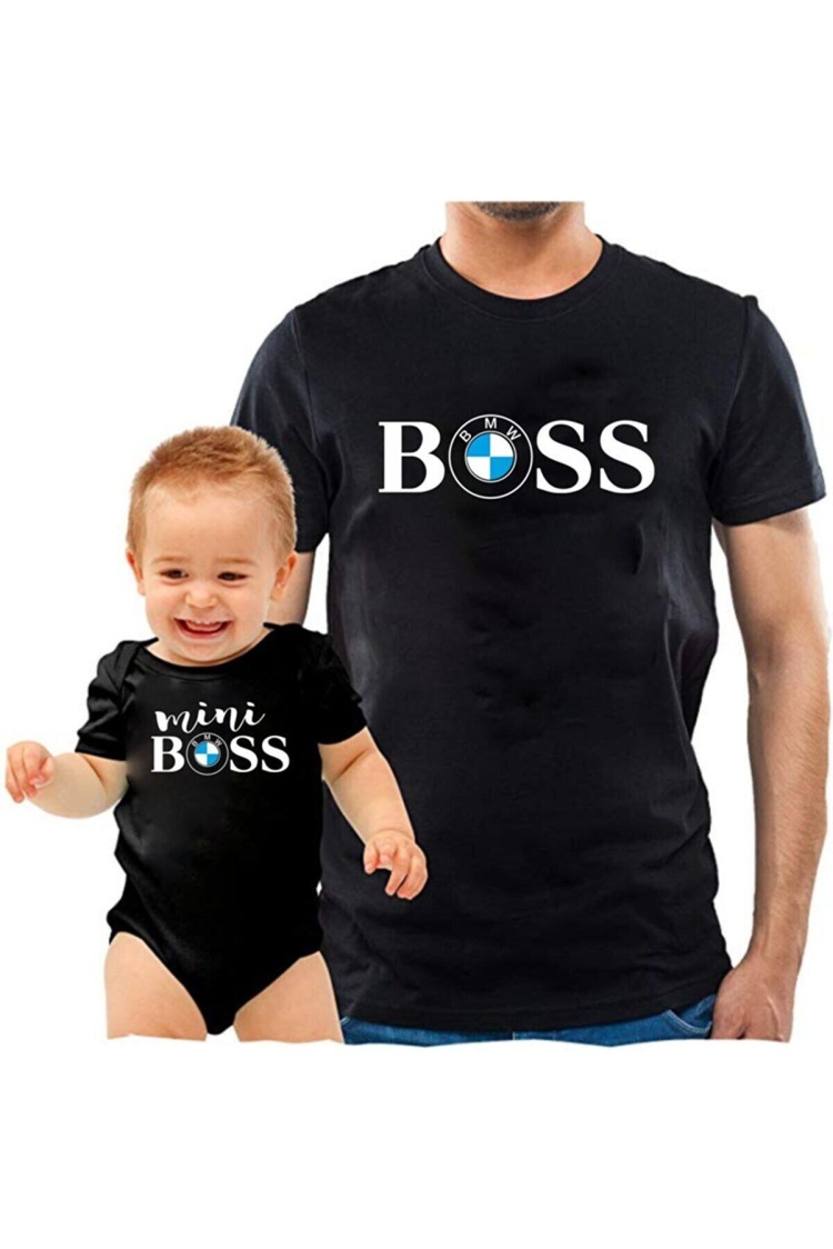 Boss Bmw Mini Boss Baba Oğul Kız Tişört Zıbın Kombini