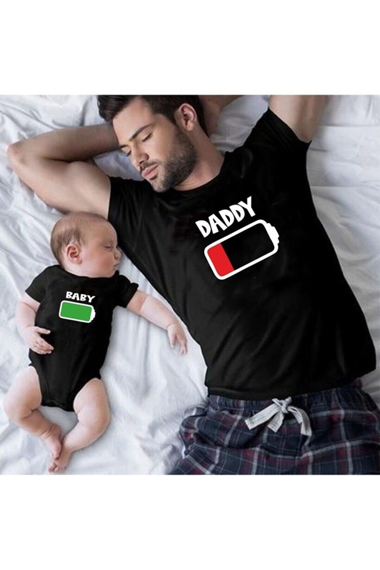 Daddy Baby Baba Oğul Kız Tişört Zıbın Kombini