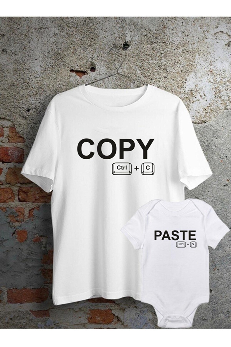 Baba Oğul Kız Copy Paste Zıbın Tshirt(Tek Ürün Fiyatıdır Kombin Yapmak için 2 Adet Sepete Ekleyiniz)