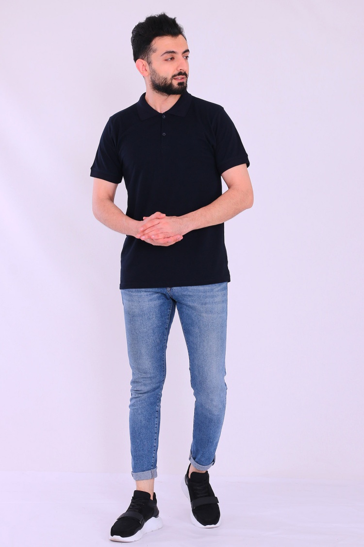 Siyah Basic Polo Yaka Erkek Tshirt