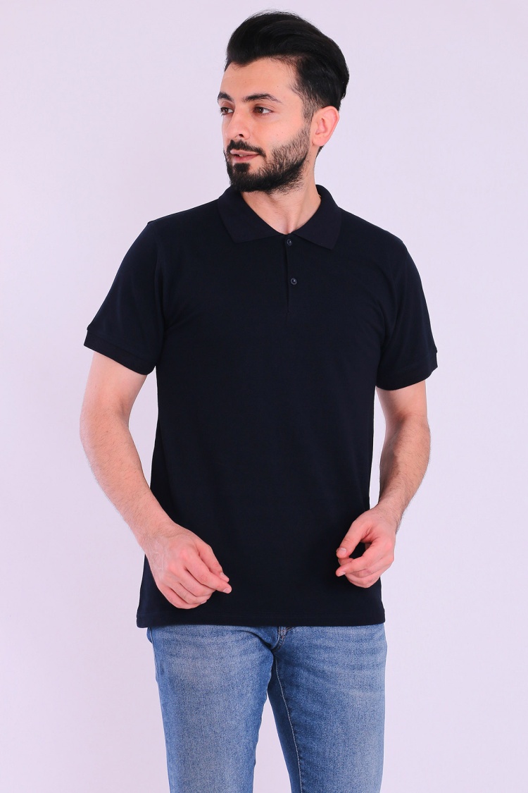 Siyah Basic Polo Yaka Erkek Tshirt