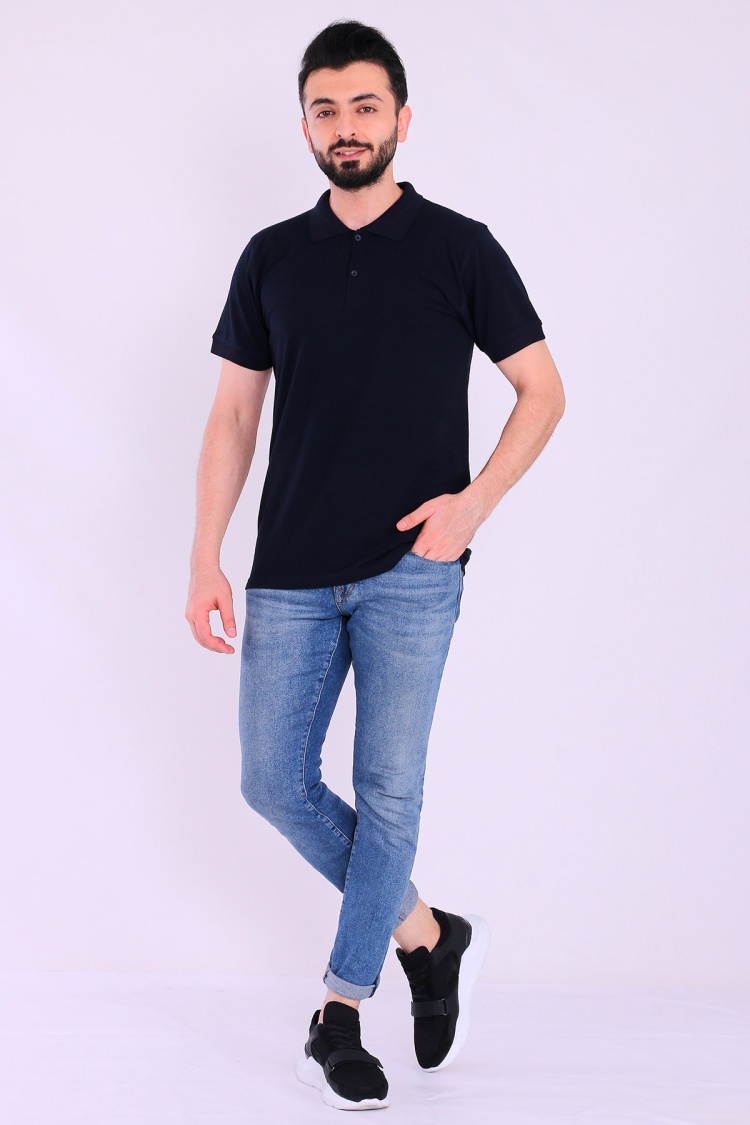 Siyah Basic Polo Yaka Erkek Tshirt