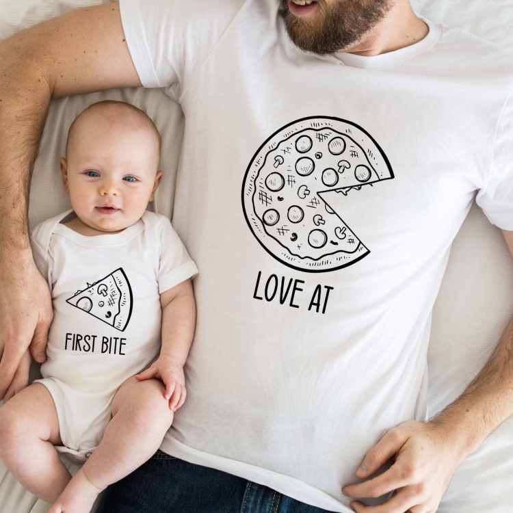 Baba Oğul Pizza  Zıbın Tshirt (Tek Ürün Fiyatıdır Kombin Yapmak için 2 Adet Sepete Ekleyiniz)