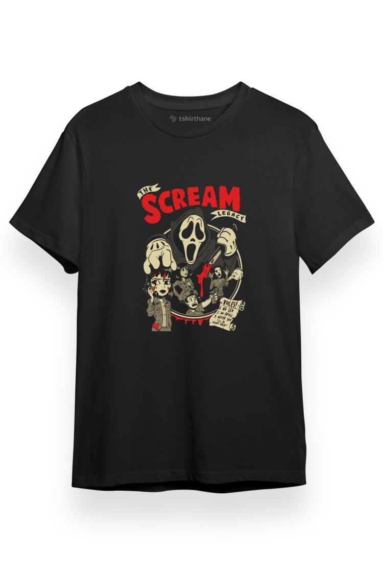 Scream Retro The Legacy Siyah Kısa kol Erkek Tshirt