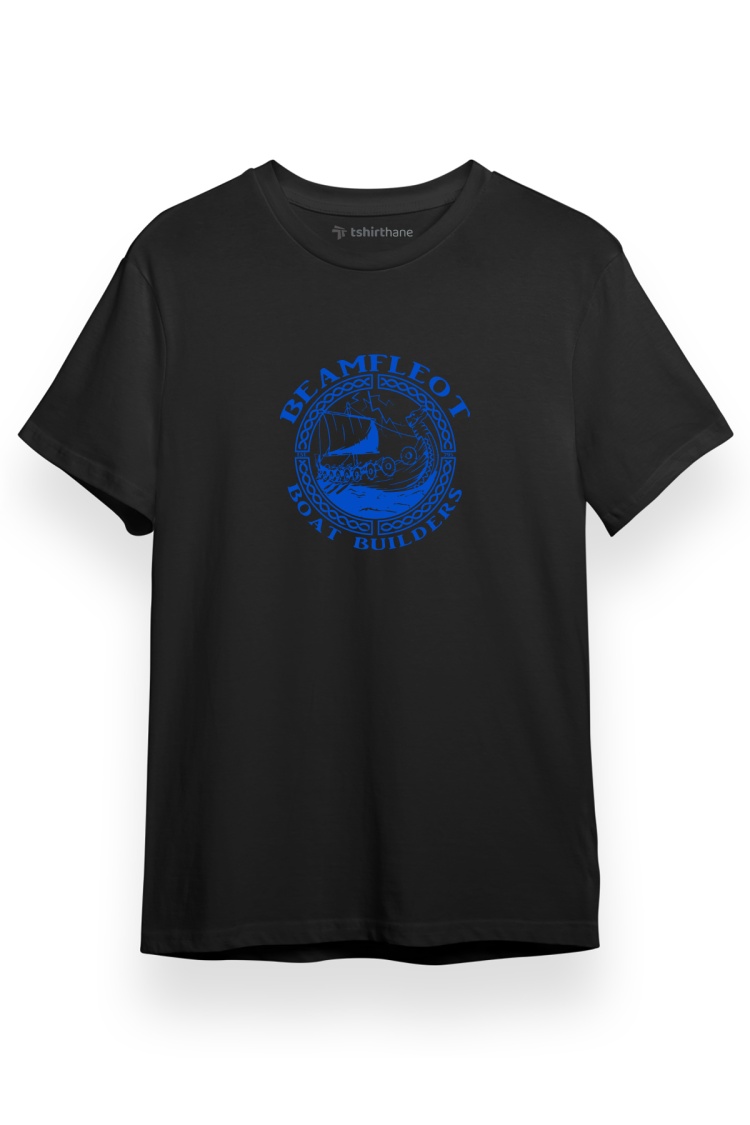 The Last Kingdom Beamfleot Boat Builders Siyah Kısa kol Erkek Tshirt