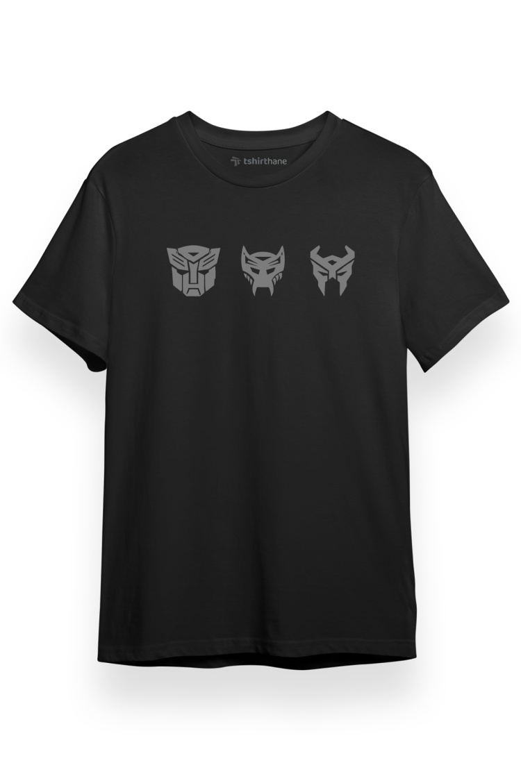 Transformers Rise Of The Beasts Icons Siyah Kısa kol Erkek Tshirt