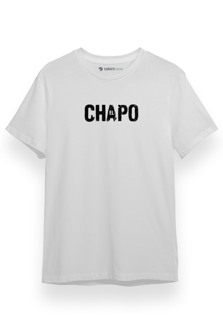 El Chapo Logo Beyaz Kısa kol Erkek Tshirt