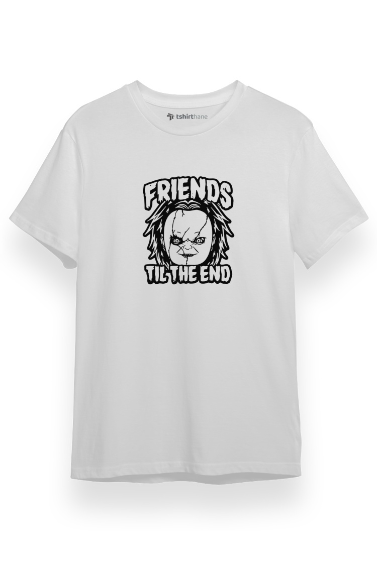 Friends Til The End Beyaz Kısa kol Erkek Tshirt