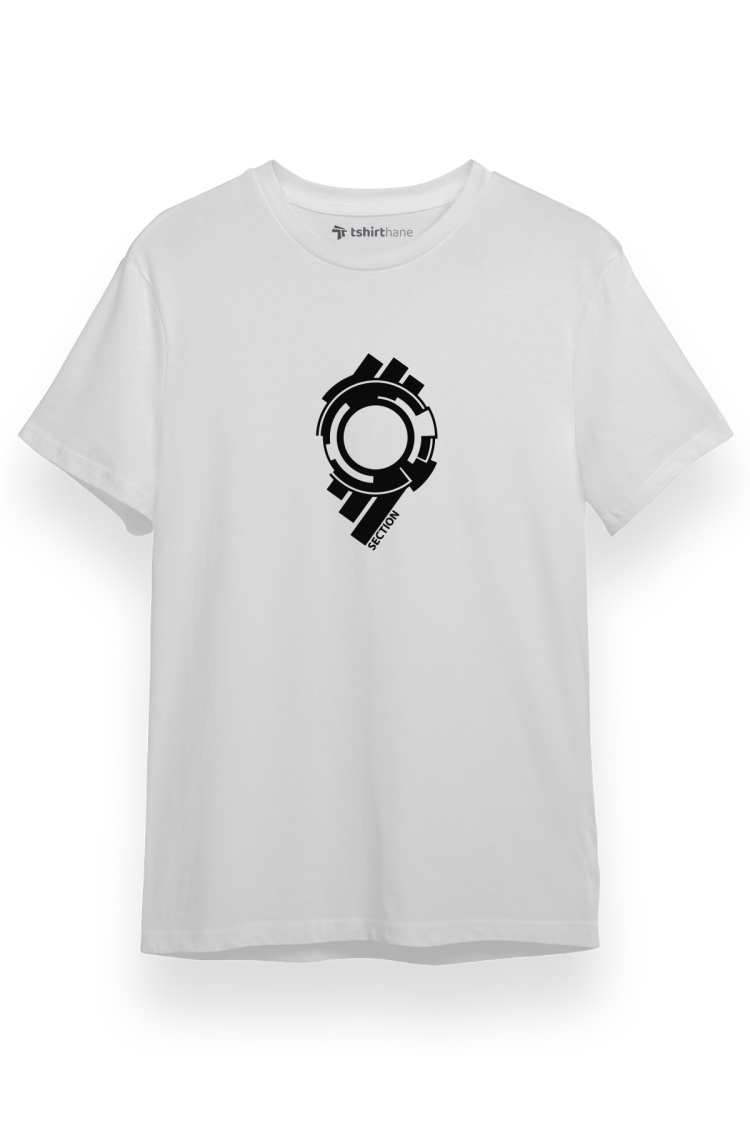 Ghost In The Shell Anime Section 9 Logo Beyaz Kısa kol Erkek Tshirt