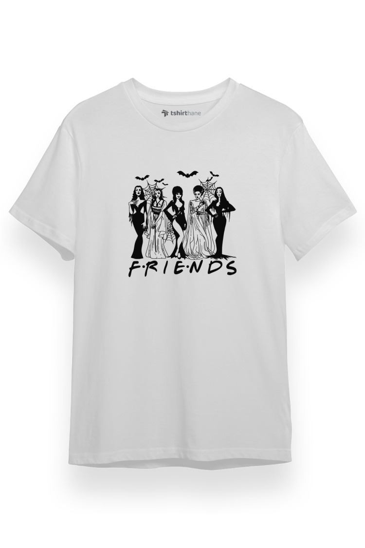 Halloween Friends Beyaz Kısa kol Erkek Tshirt