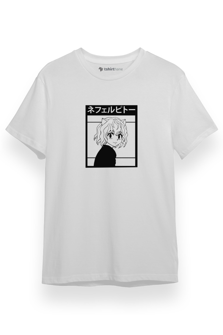 Hunter x Hunter Anime Neferpitou Beyaz Kısa kol Erkek Tshirt