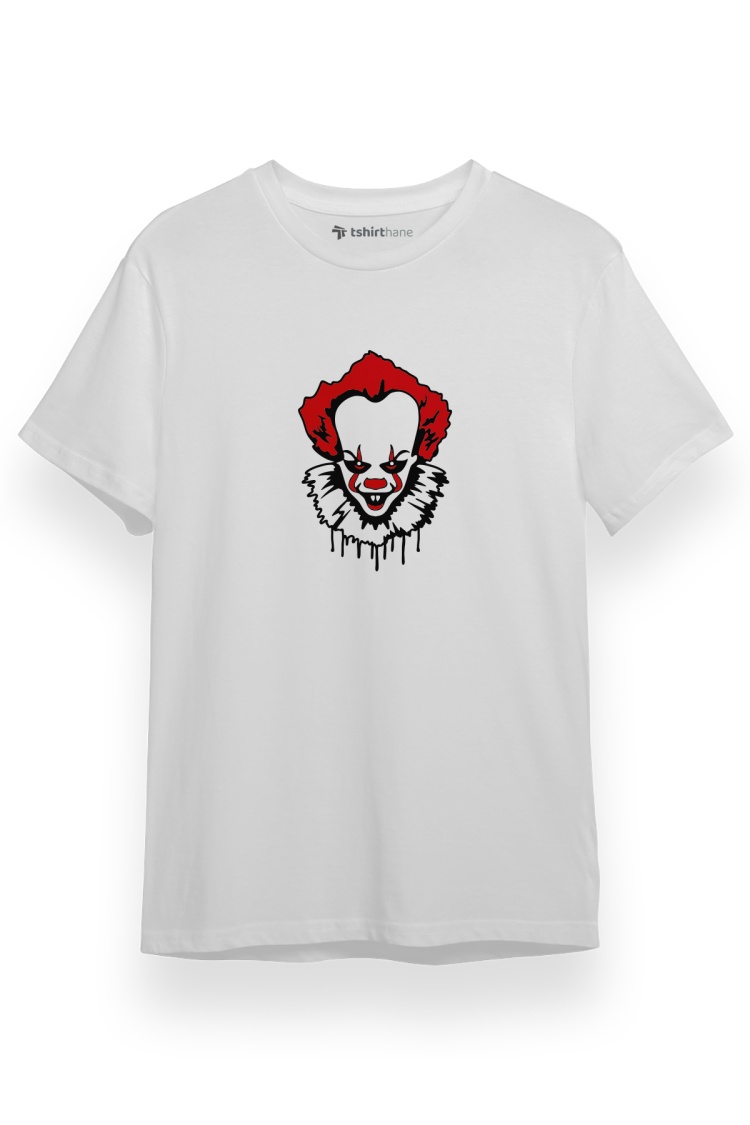 Pennywise Face Beyaz Kısa kol Erkek Tshirt