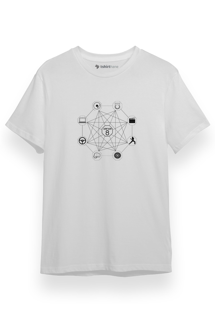 Sense8 Sensates Cluster Beyaz Kısa kol Erkek Tshirt