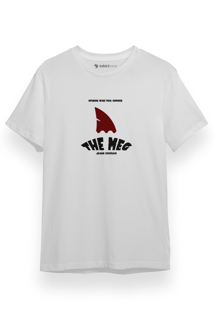 The Meg Movie Logo Beyaz Kısa kol Erkek Tshirt