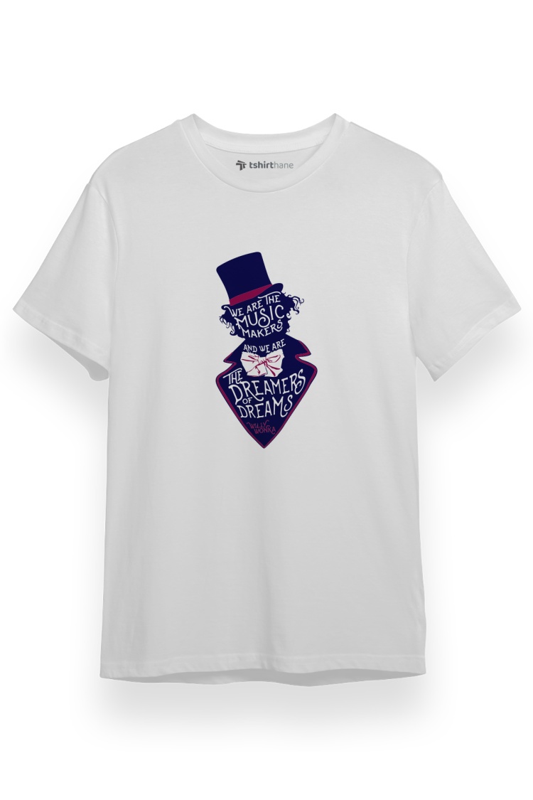 Willy Wonka Dreamers of Dreams Beyaz Kısa kol Erkek Tshirt